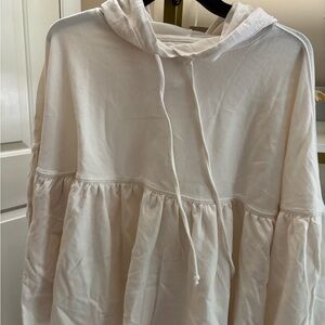 Aerie Cream Hooded Top